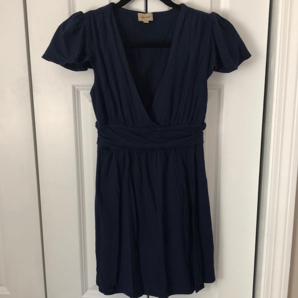 Ella Moss blue cap sleeve wrap top
